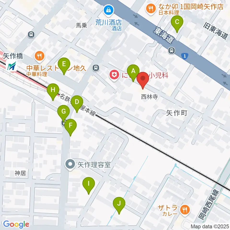 パピーミュージックスクール岡崎矢作教室周辺の駐車場・コインパーキング一覧地図