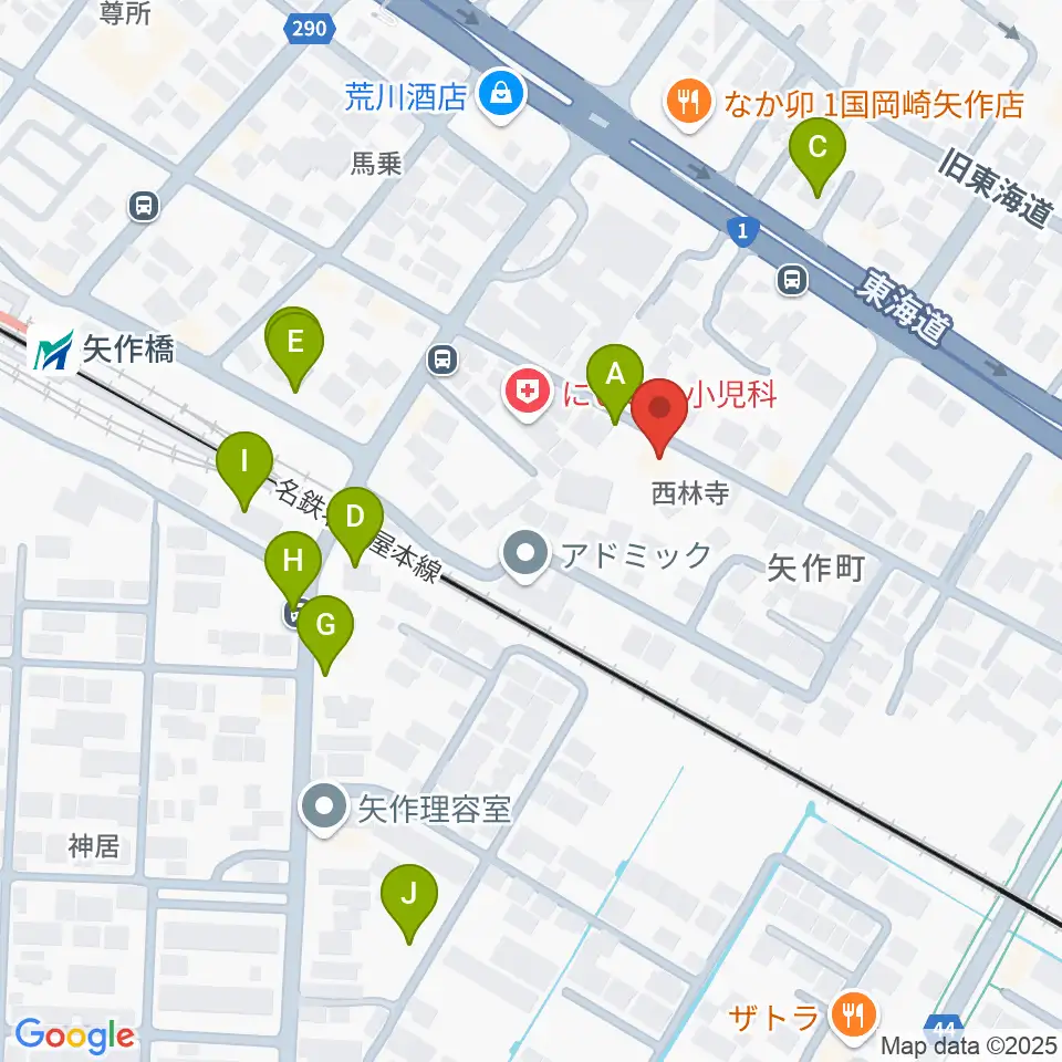パピーミュージックスクール岡崎矢作教室周辺の駐車場・コインパーキング一覧地図