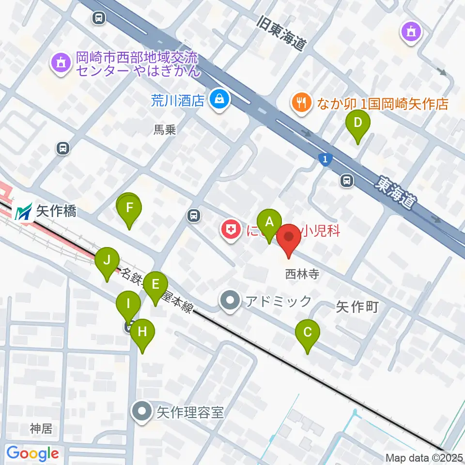 パピーミュージックスクール岡崎矢作教室周辺の駐車場・コインパーキング一覧地図
