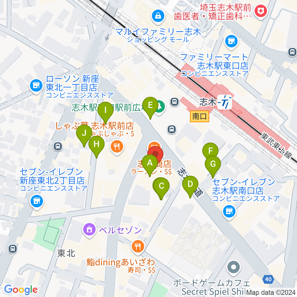 ギタースクールTSG周辺の駐車場・コインパーキング一覧地図