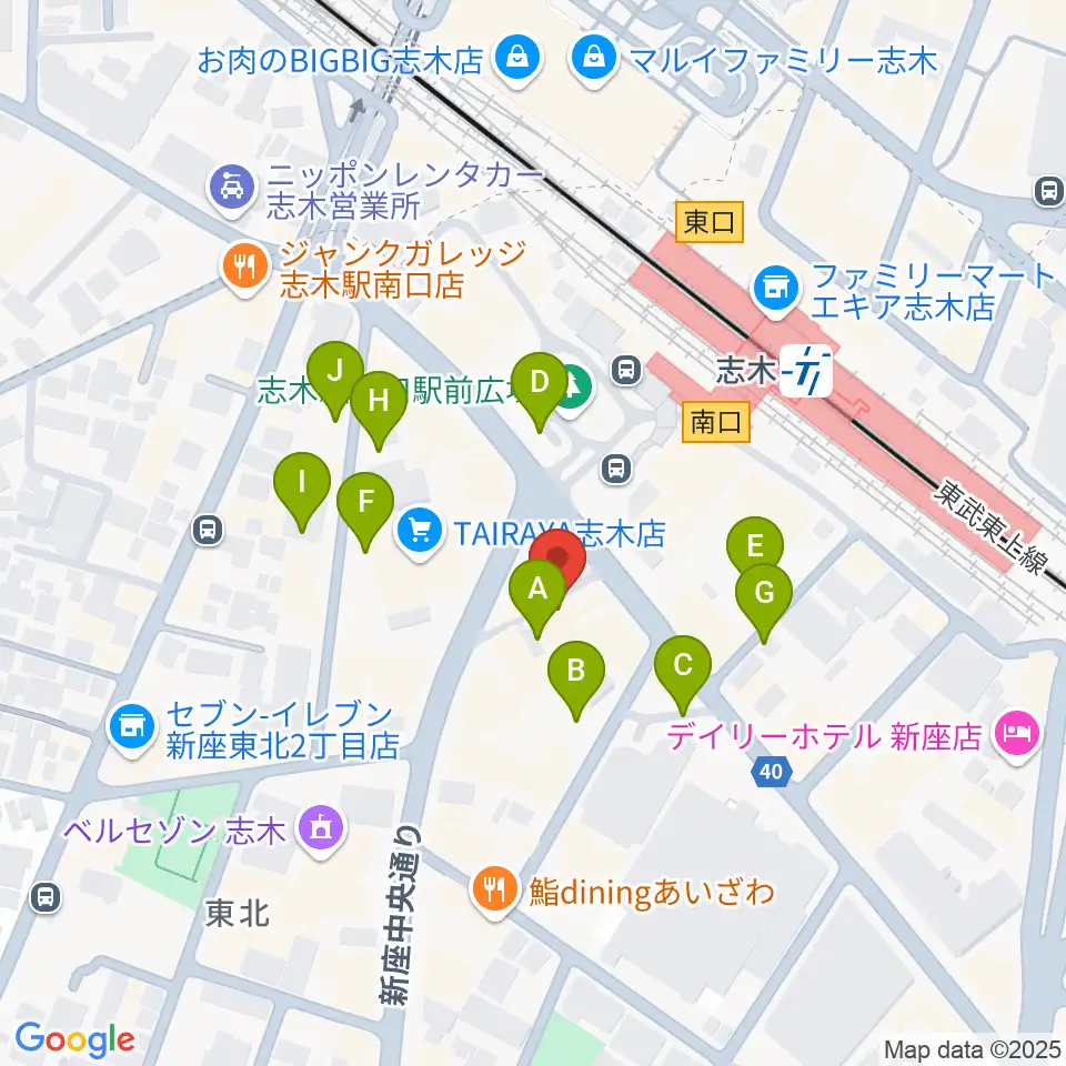 ギタースクールTSG周辺の駐車場・コインパーキング一覧地図