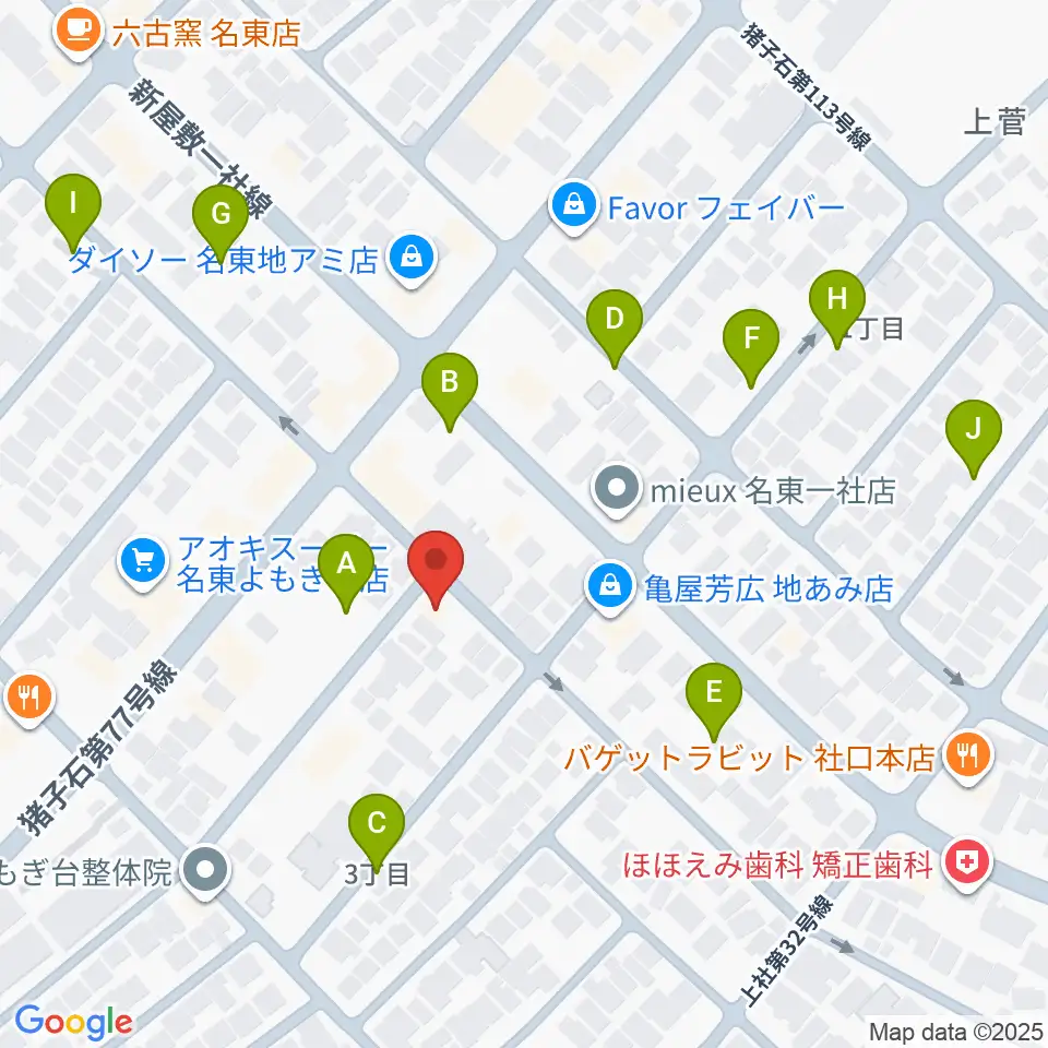 アリアーヌ音楽教室周辺の駐車場・コインパーキング一覧地図