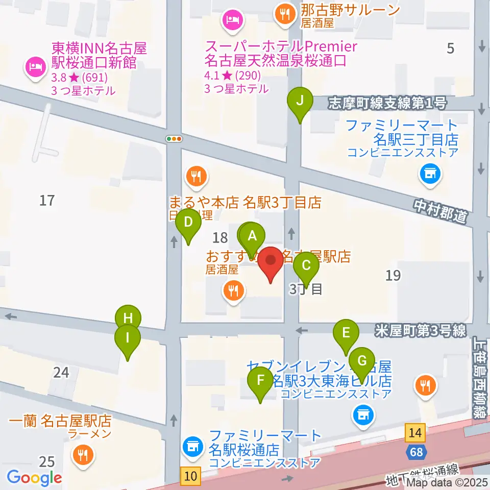 オーラボイスヴォーカルスクール周辺の駐車場・コインパーキング一覧地図