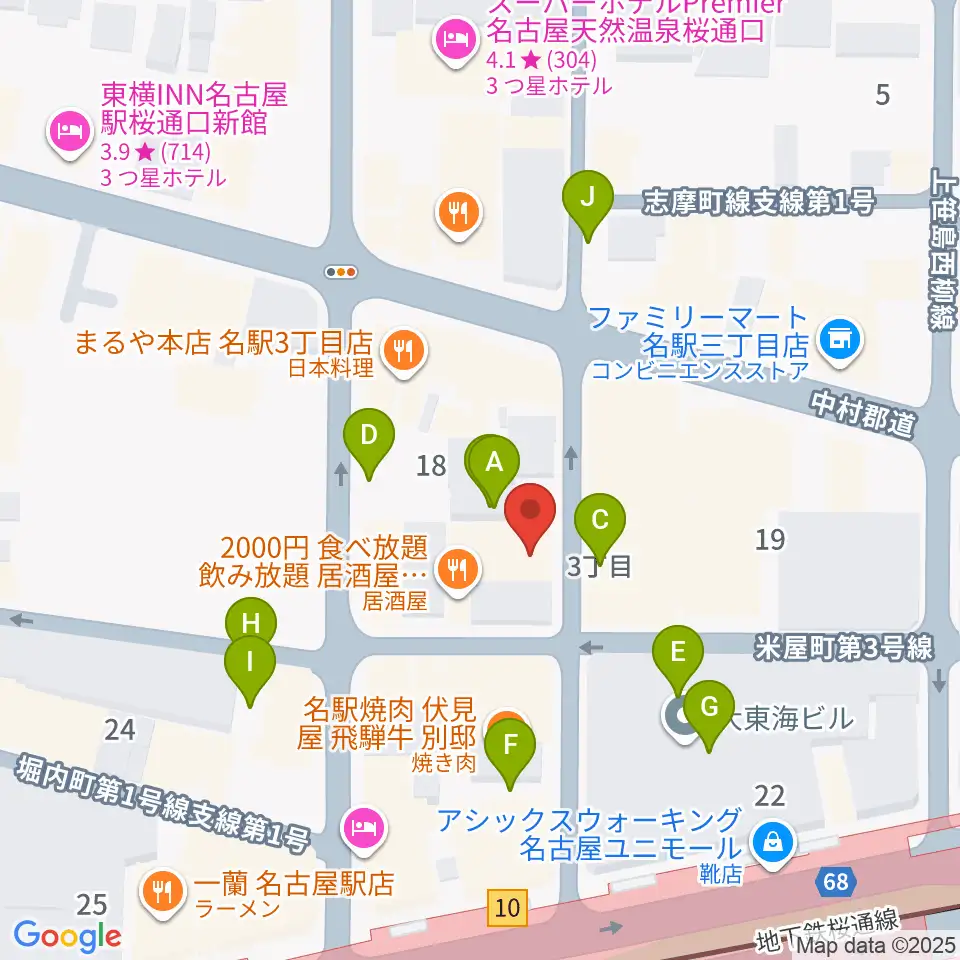 オーラボイスヴォーカルスクール周辺の駐車場・コインパーキング一覧地図