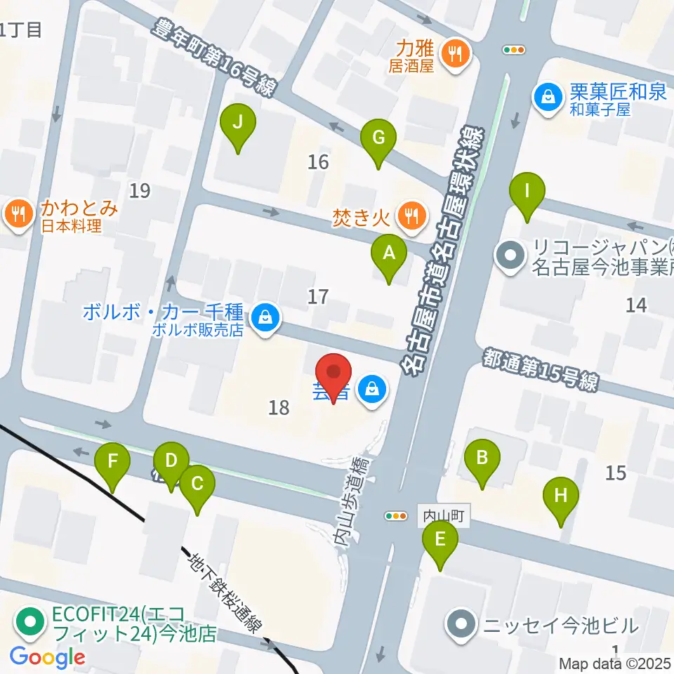 名古屋芸術音楽学院周辺の駐車場・コインパーキング一覧地図