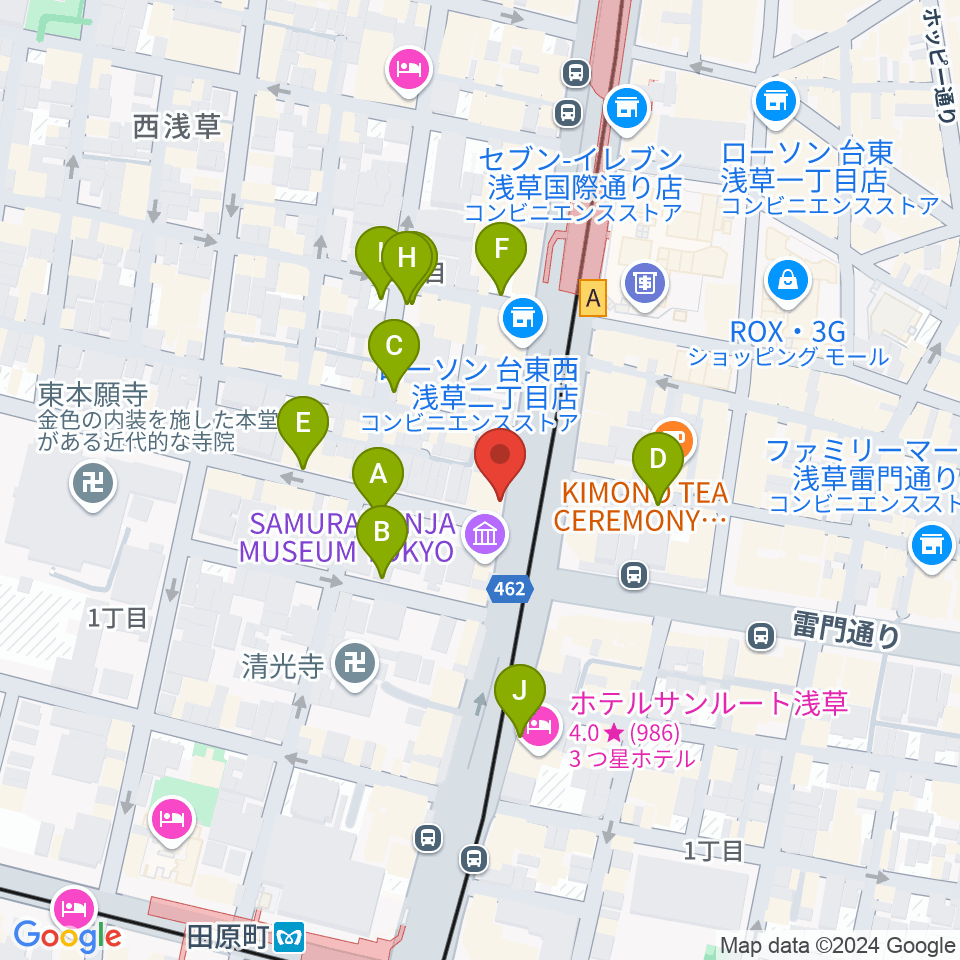 宮本卯之助商店 西浅草店周辺の駐車場・コインパーキング一覧地図