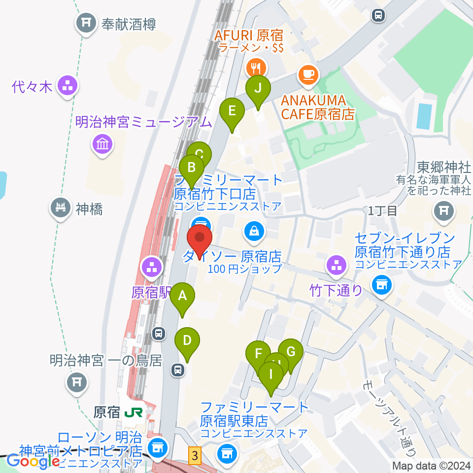 Five G周辺の駐車場・コインパーキング一覧地図