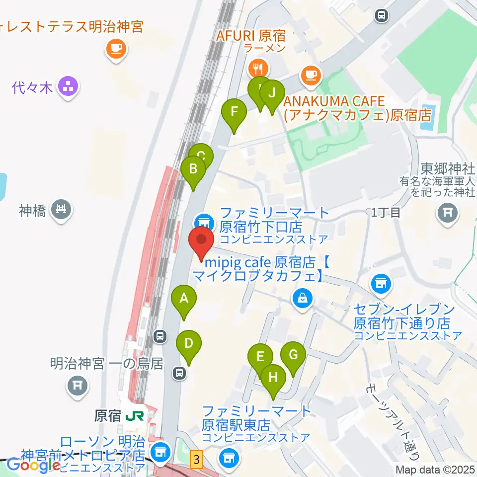 Five G周辺の駐車場・コインパーキング一覧地図