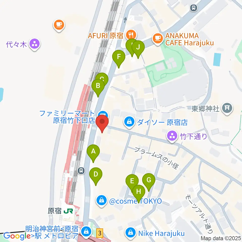 Five G周辺の駐車場・コインパーキング一覧地図