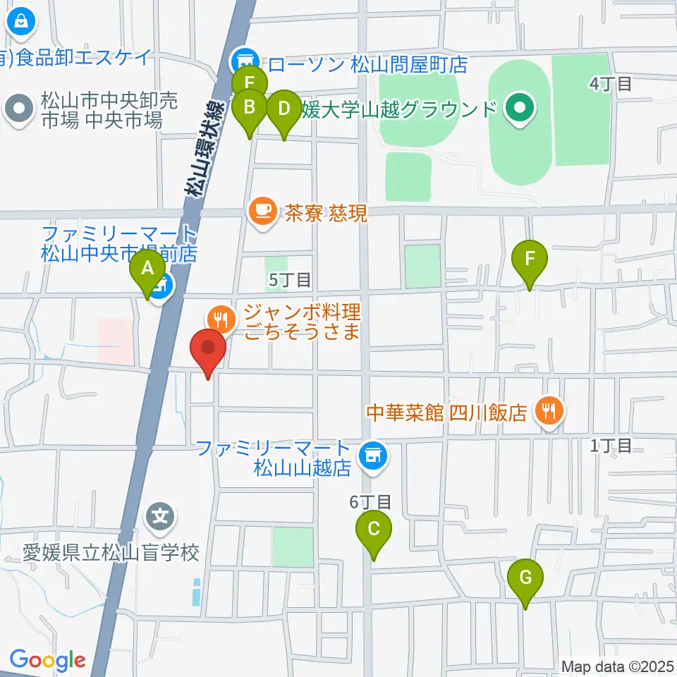 サウンドガーデンミュージックスクール松山本校周辺の駐車場・コインパーキング一覧地図