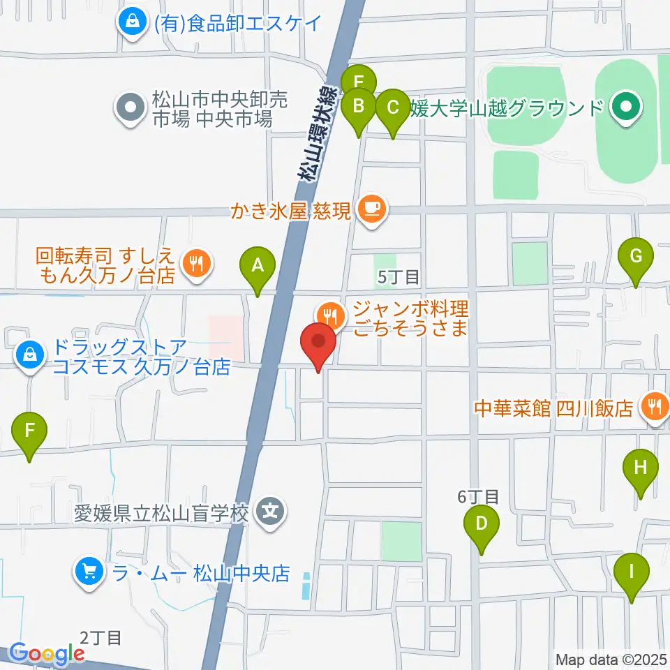 サウンドガーデンミュージックスクール松山本校周辺の駐車場・コインパーキング一覧地図