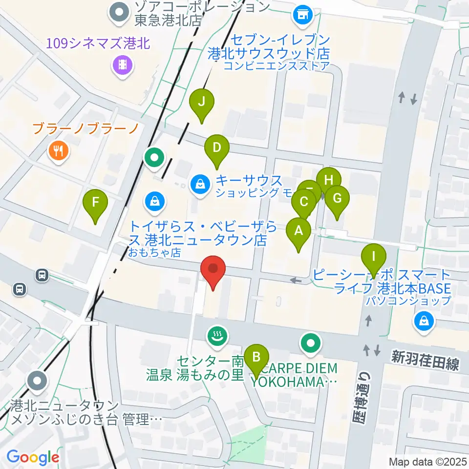 平山音楽院 センター南教室周辺の駐車場・コインパーキング一覧地図