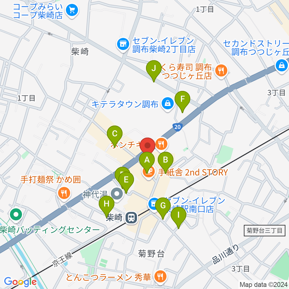 J.K.キューブ101スタジオエチュード周辺の駐車場・コインパーキング一覧地図