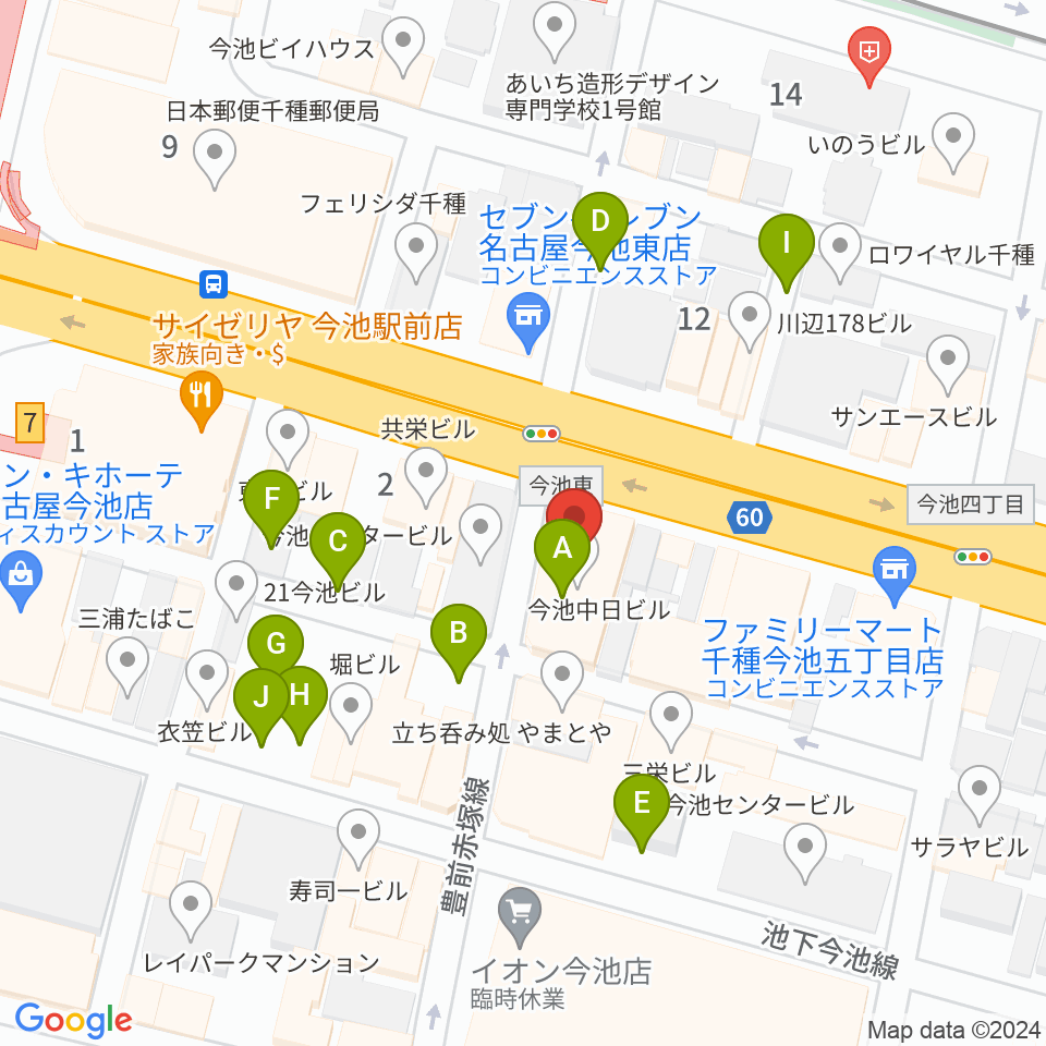 今池3STAR周辺の駐車場・コインパーキング一覧地図