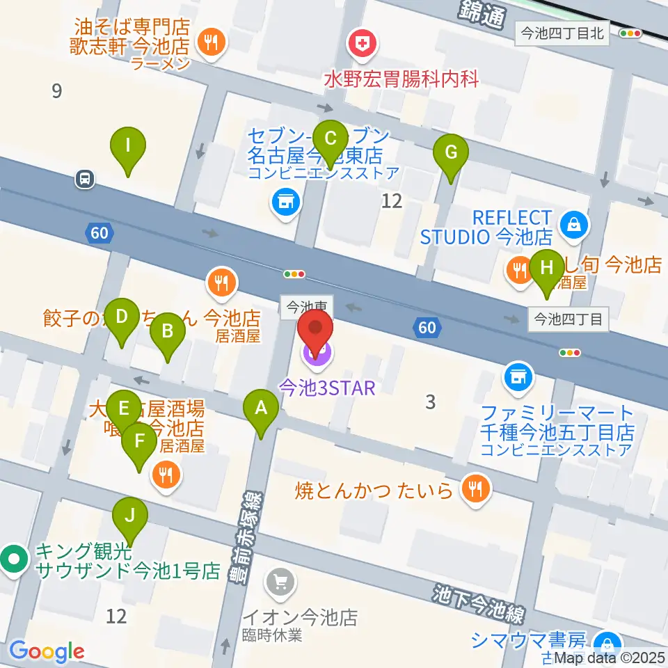 今池3STAR周辺の駐車場・コインパーキング一覧地図