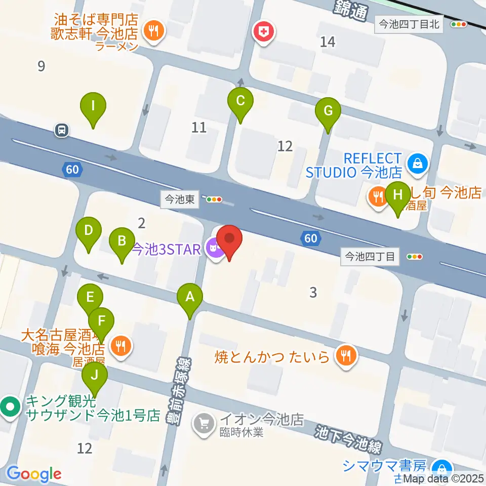 今池3STAR周辺の駐車場・コインパーキング一覧地図