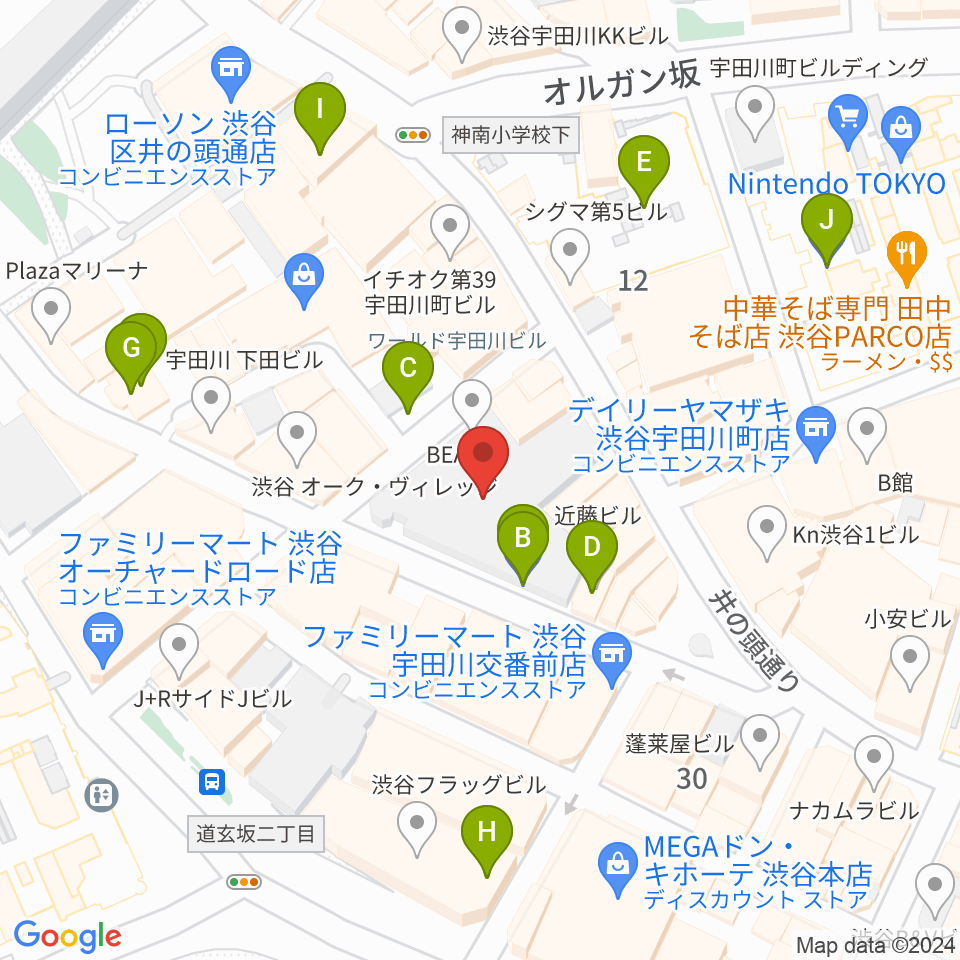 イシバシ楽器 渋谷店周辺の駐車場・コインパーキング一覧地図