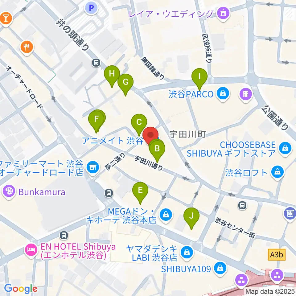 イシバシ楽器 渋谷店周辺の駐車場・コインパーキング一覧地図