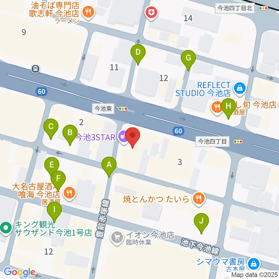 クラブナージ音楽教室 今池校周辺の駐車場・コインパーキング一覧地図