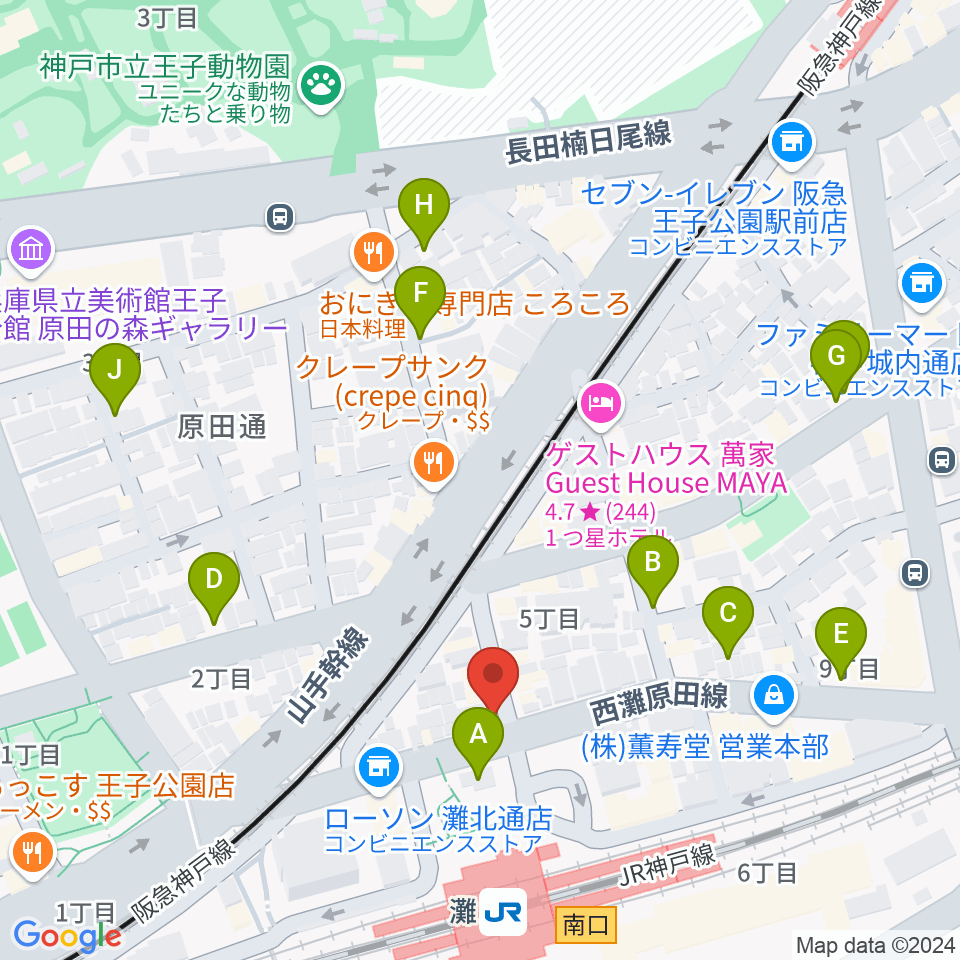 サークル音楽教室周辺の駐車場・コインパーキング一覧地図