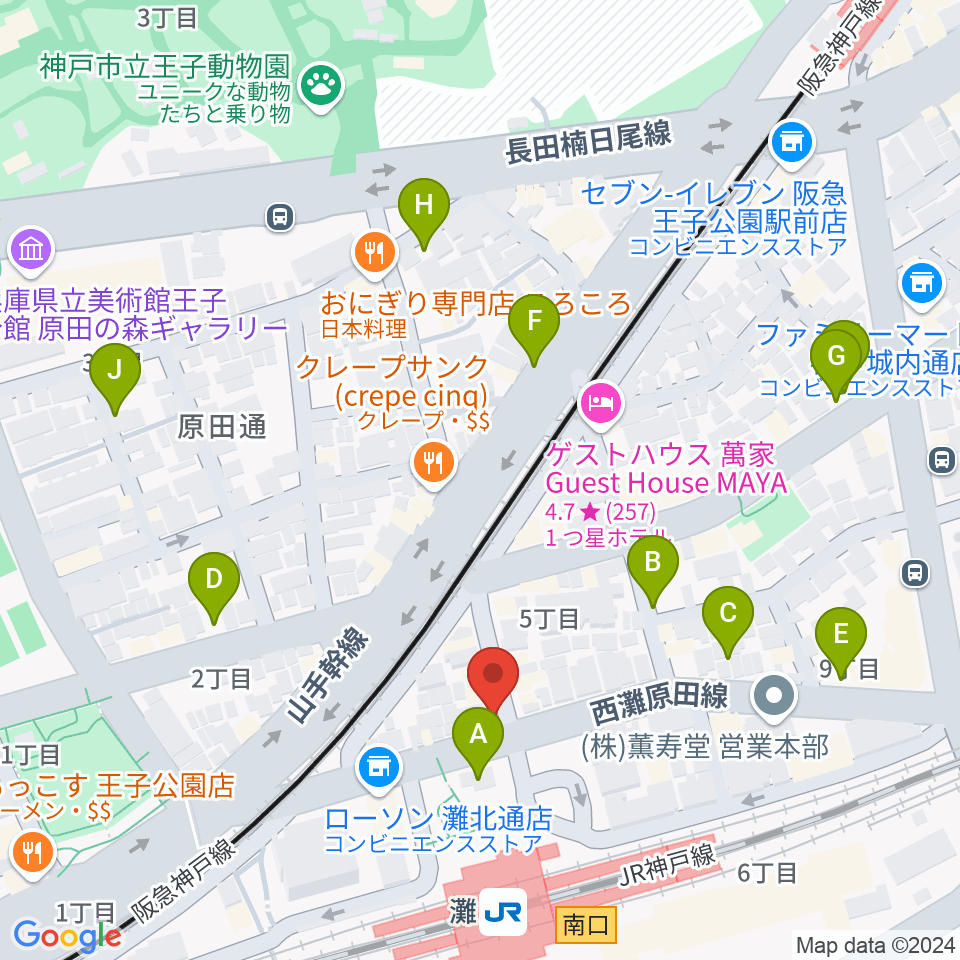 サークル音楽教室周辺の駐車場・コインパーキング一覧地図