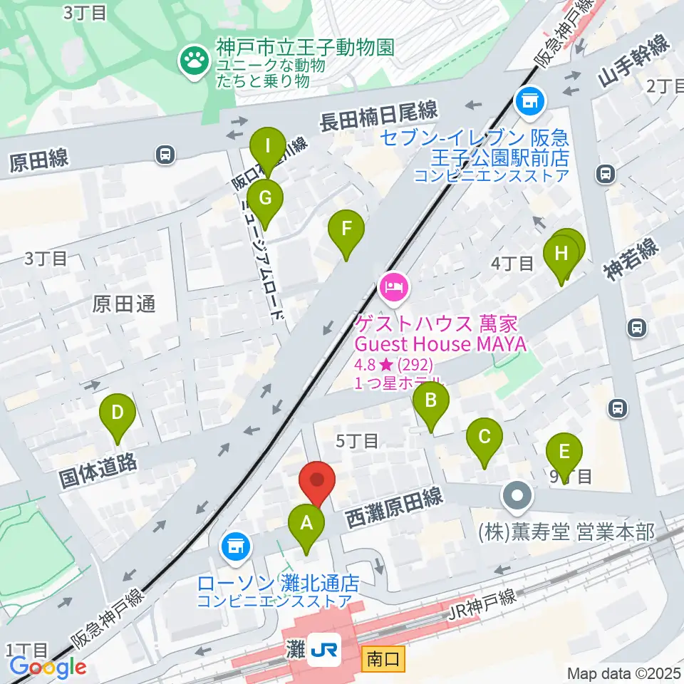 サークル音楽教室周辺の駐車場・コインパーキング一覧地図