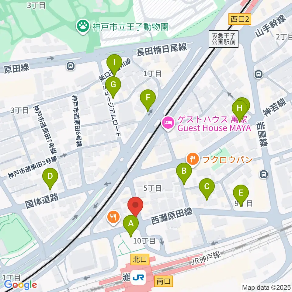 サークル音楽教室周辺の駐車場・コインパーキング一覧地図