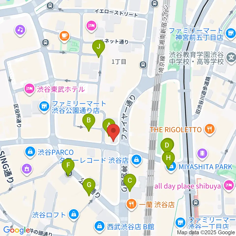 えちごやミュージック周辺の駐車場・コインパーキング一覧地図