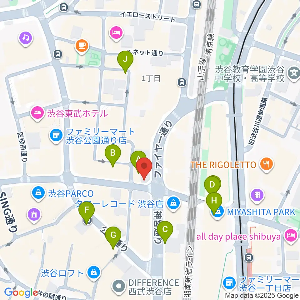 えちごやミュージック周辺の駐車場・コインパーキング一覧地図