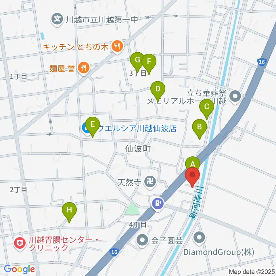 むらやまミュージック周辺の駐車場・コインパーキング一覧地図