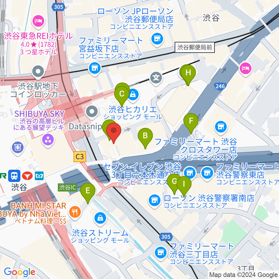 渋谷ウォーキン周辺の駐車場・コインパーキング一覧地図