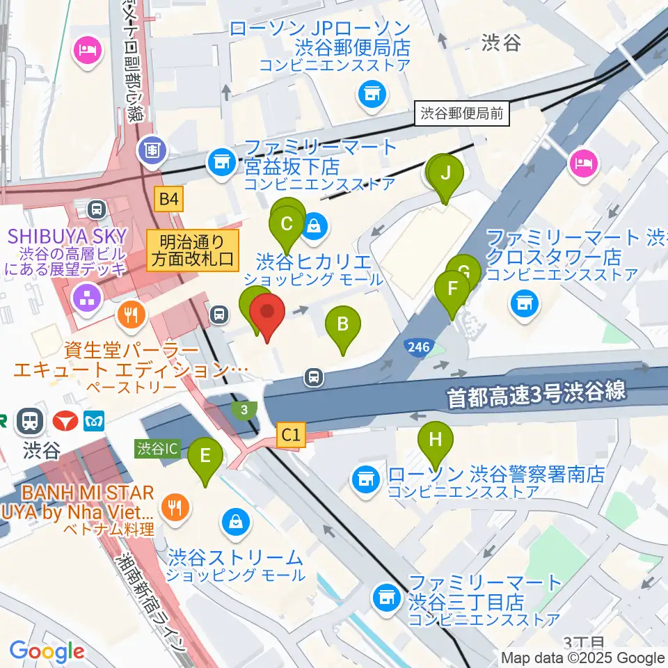 渋谷ウォーキン周辺の駐車場・コインパーキング一覧地図