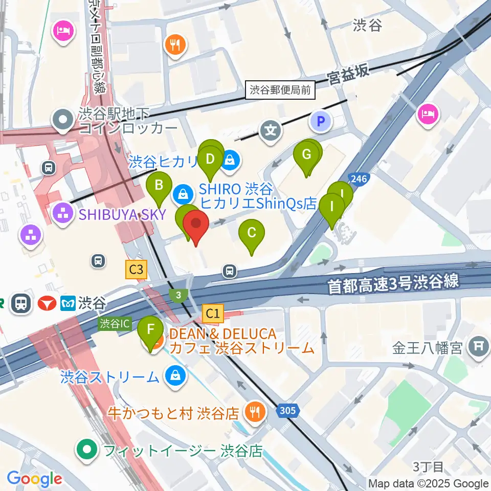 渋谷ウォーキン周辺の駐車場・コインパーキング一覧地図