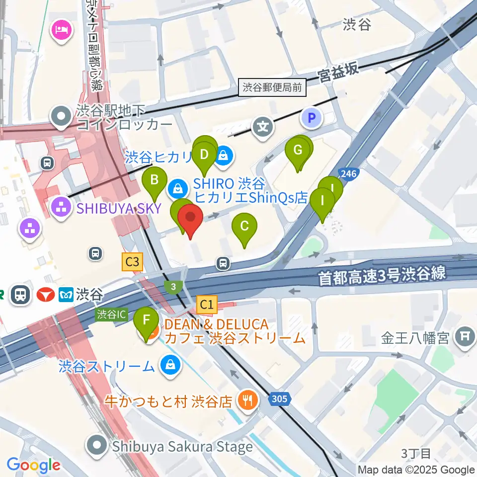 渋谷ウォーキン周辺の駐車場・コインパーキング一覧地図