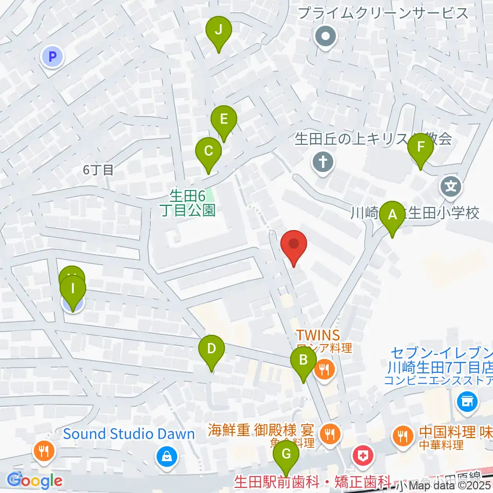 フェリーチェミュージックスクール周辺の駐車場・コインパーキング一覧地図