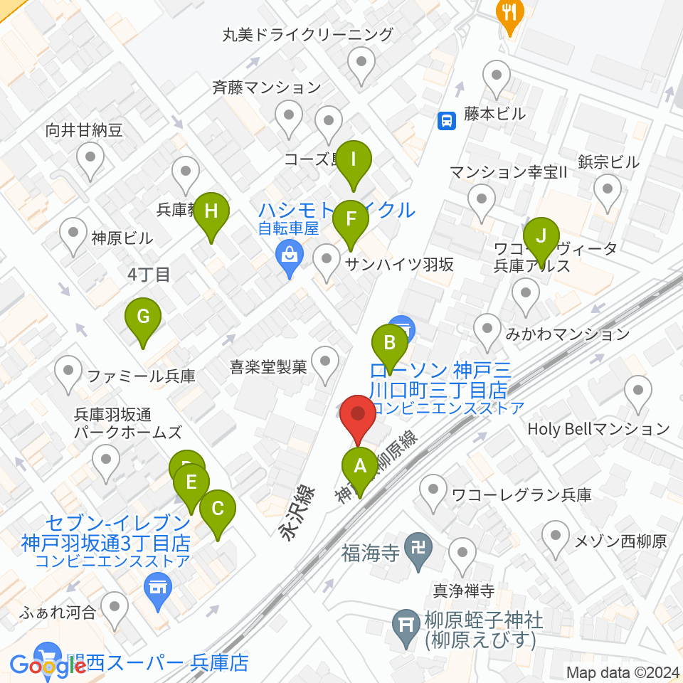土田音楽教室周辺の駐車場・コインパーキング一覧地図