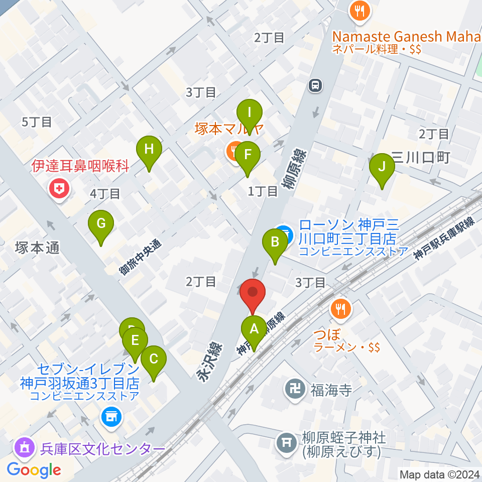 土田音楽教室周辺の駐車場・コインパーキング一覧地図