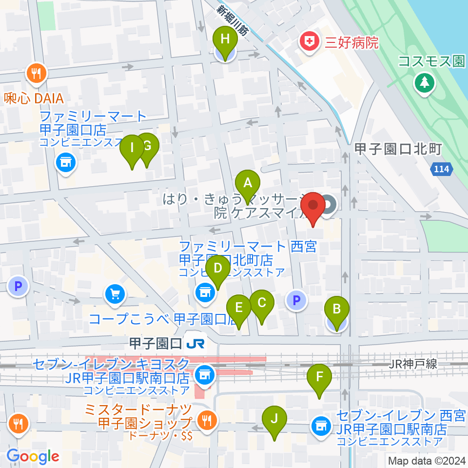 Musicぽえむ音楽教室周辺の駐車場・コインパーキング一覧地図