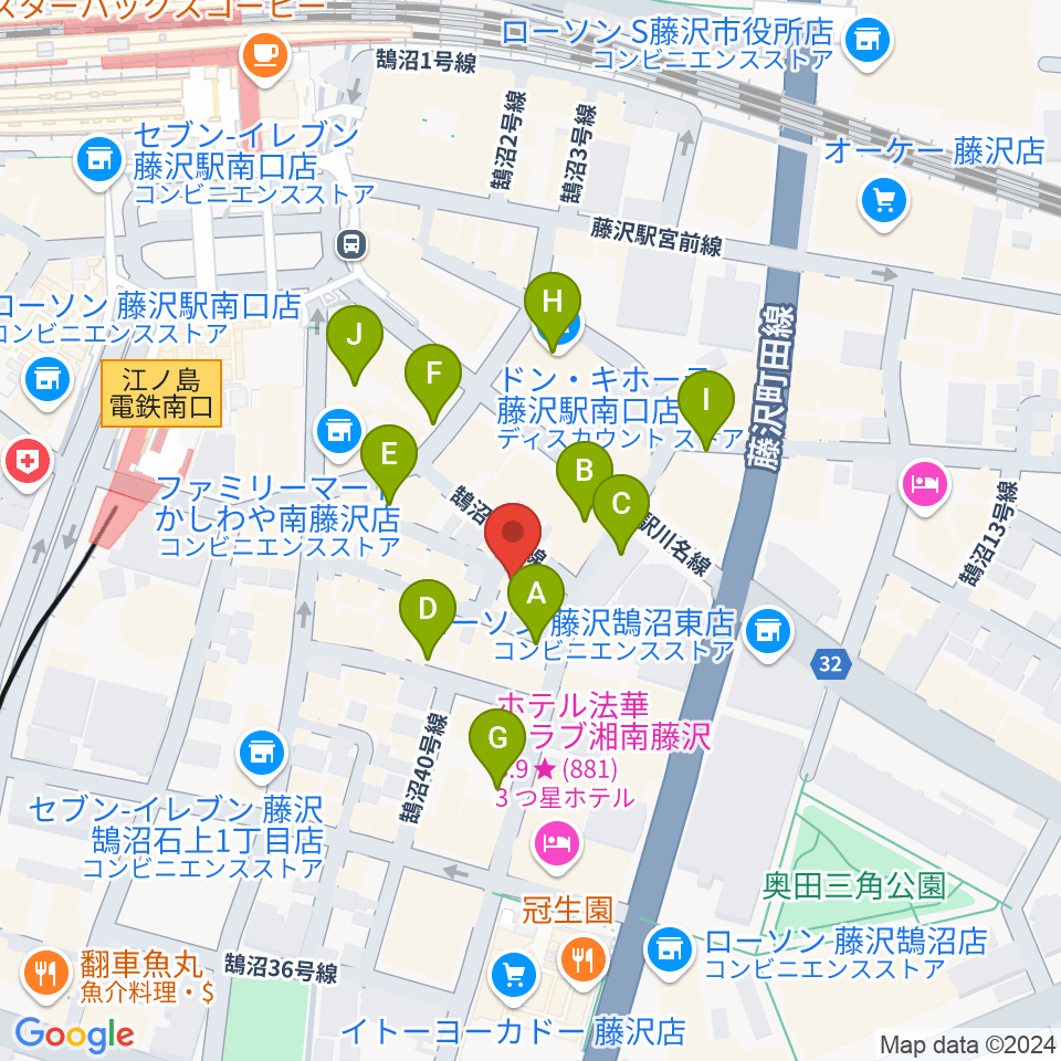 湘南音楽院藤沢周辺の駐車場・コインパーキング一覧地図