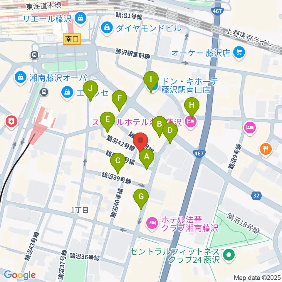 湘南音楽院藤沢周辺の駐車場・コインパーキング一覧地図