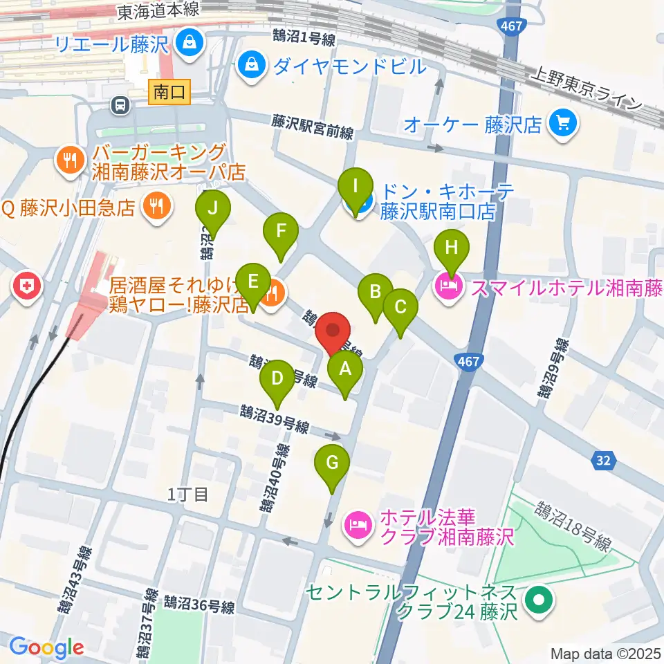 湘南音楽院藤沢周辺の駐車場・コインパーキング一覧地図