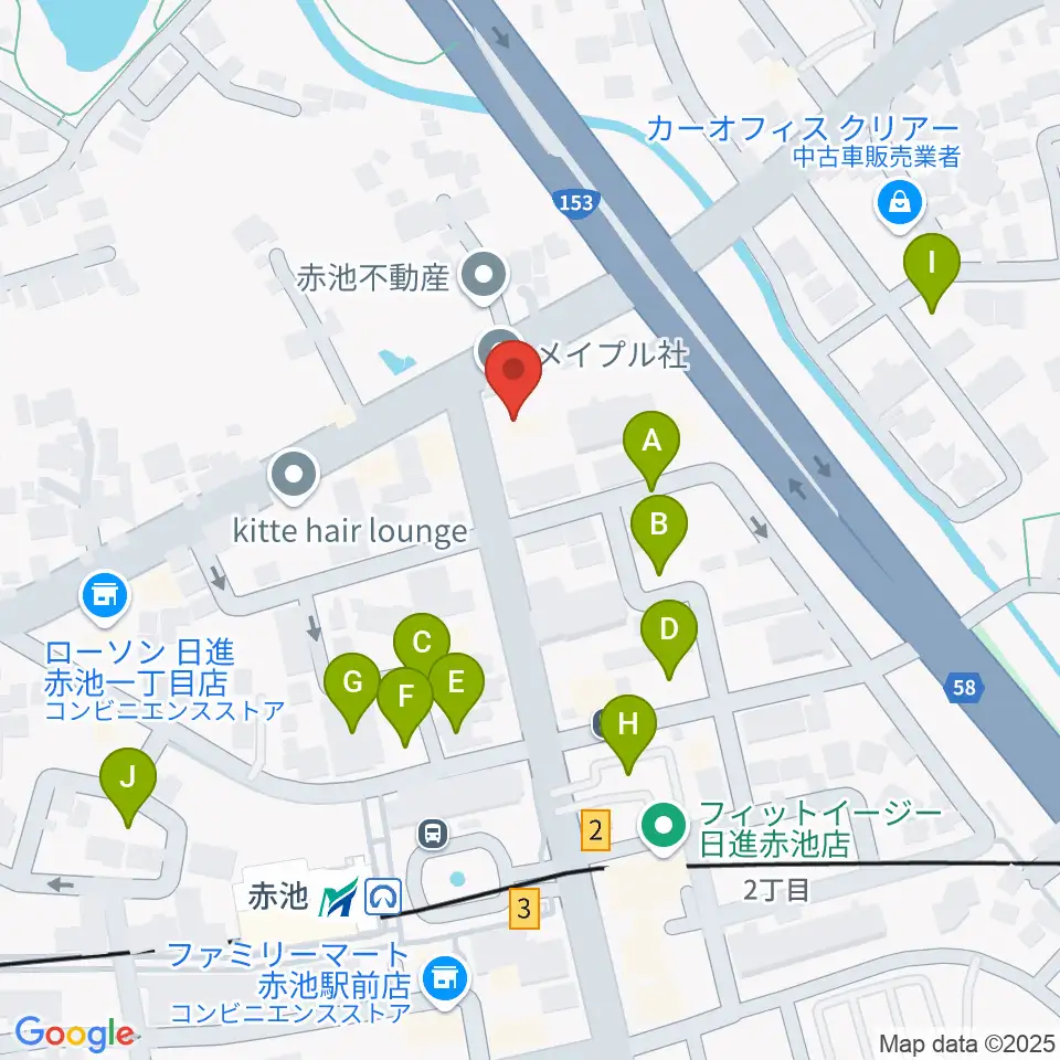 ロージィミュージック赤池校周辺の駐車場・コインパーキング一覧地図