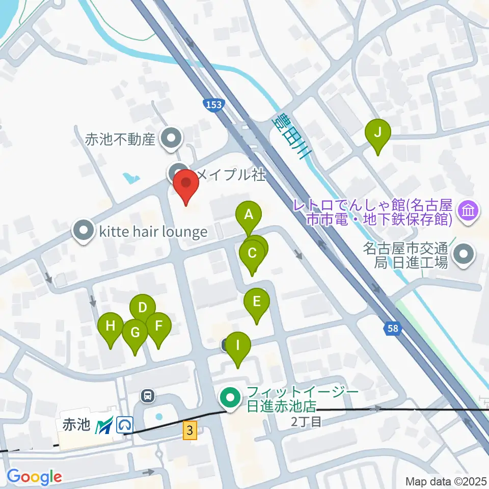 ロージィミュージック赤池校周辺の駐車場・コインパーキング一覧地図