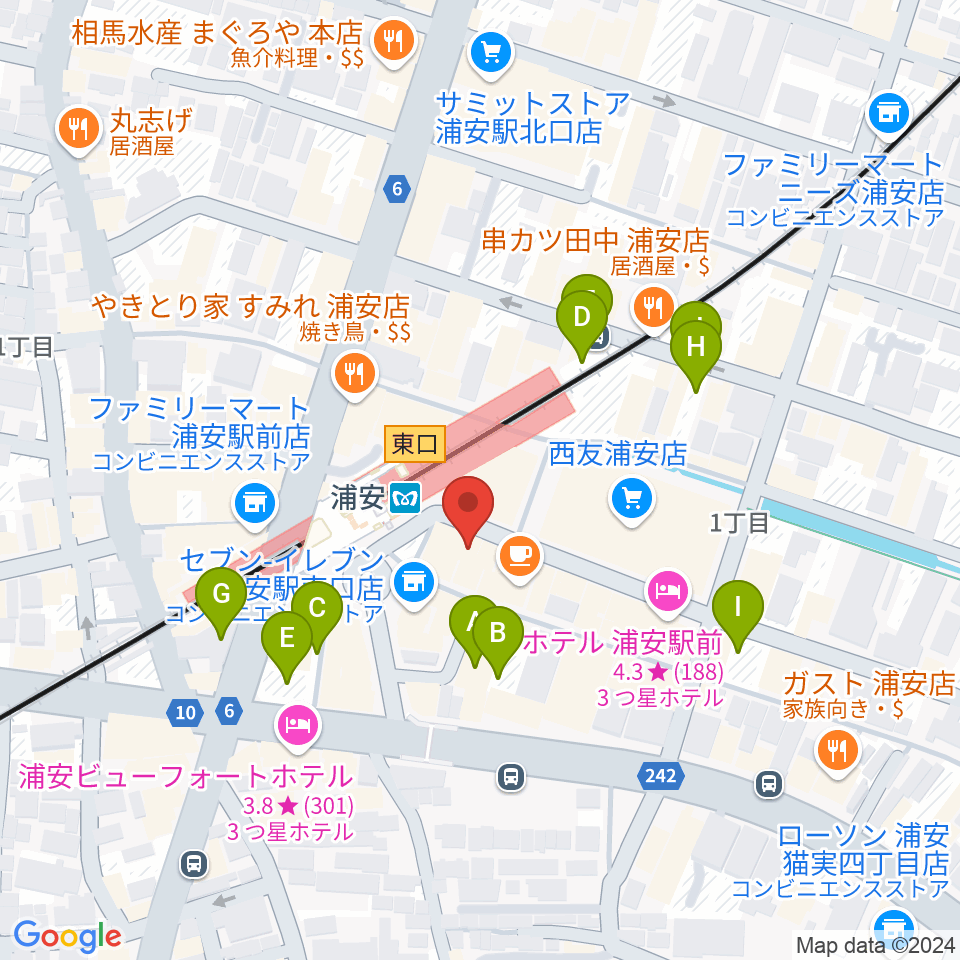 浦安ミュージックセンター周辺の駐車場・コインパーキング一覧地図