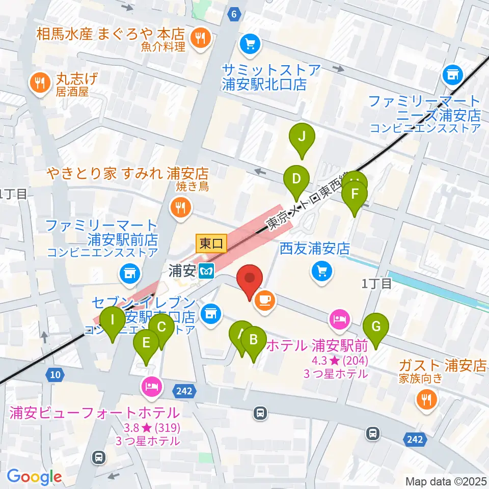 浦安ミュージックセンター周辺の駐車場・コインパーキング一覧地図