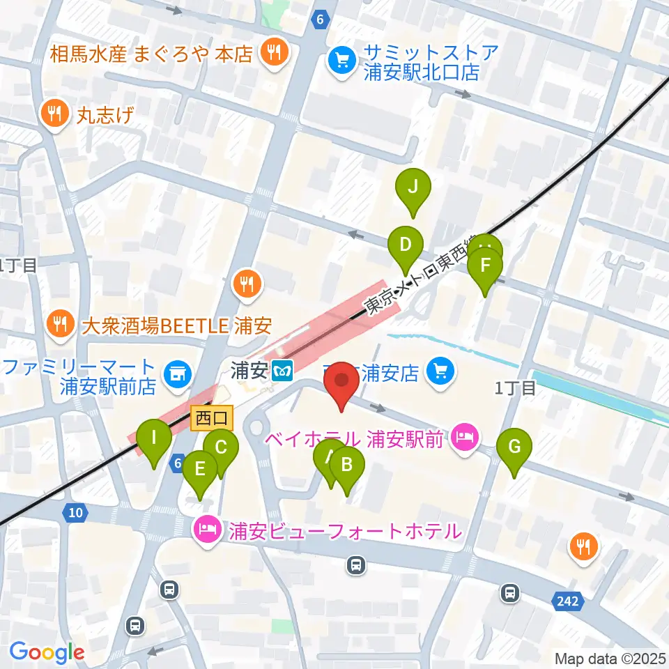 浦安ミュージックセンター周辺の駐車場・コインパーキング一覧地図