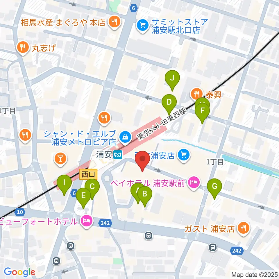 浦安ミュージックセンター周辺の駐車場・コインパーキング一覧地図