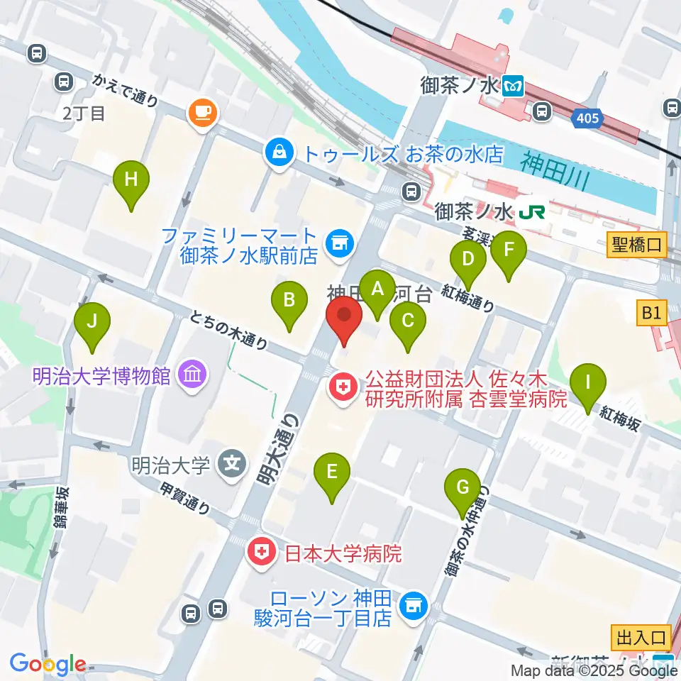 下倉楽器お茶の水本店周辺の駐車場・コインパーキング一覧地図