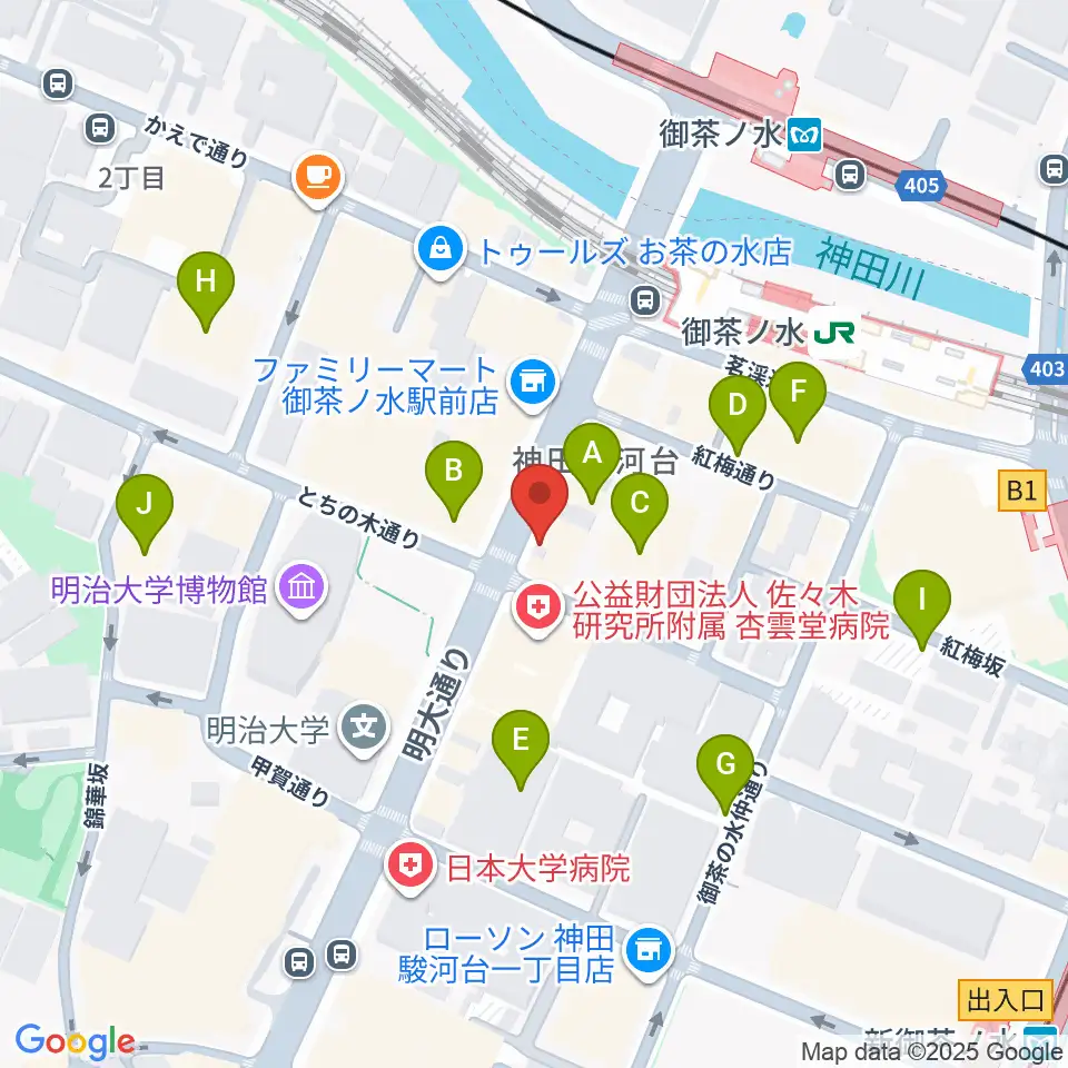 下倉楽器お茶の水本店周辺の駐車場・コインパーキング一覧地図