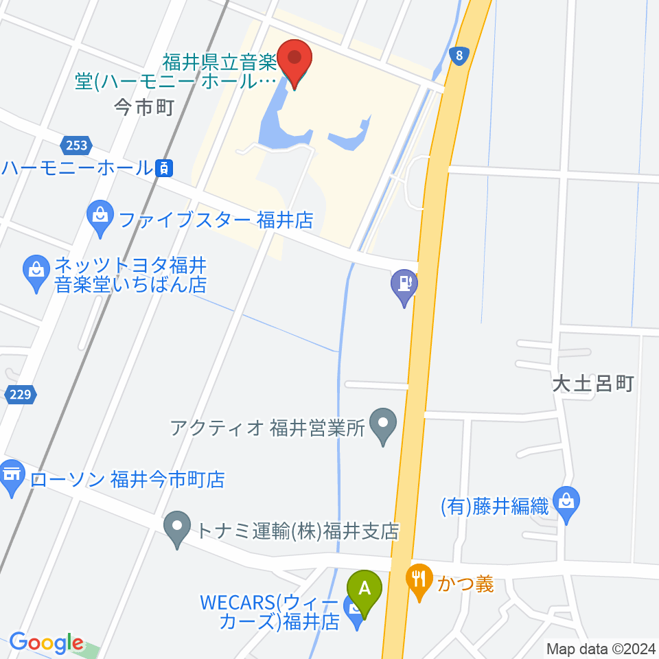 ハーモニーホールふくい 福井県立音楽堂周辺の駐車場・コインパーキング一覧地図